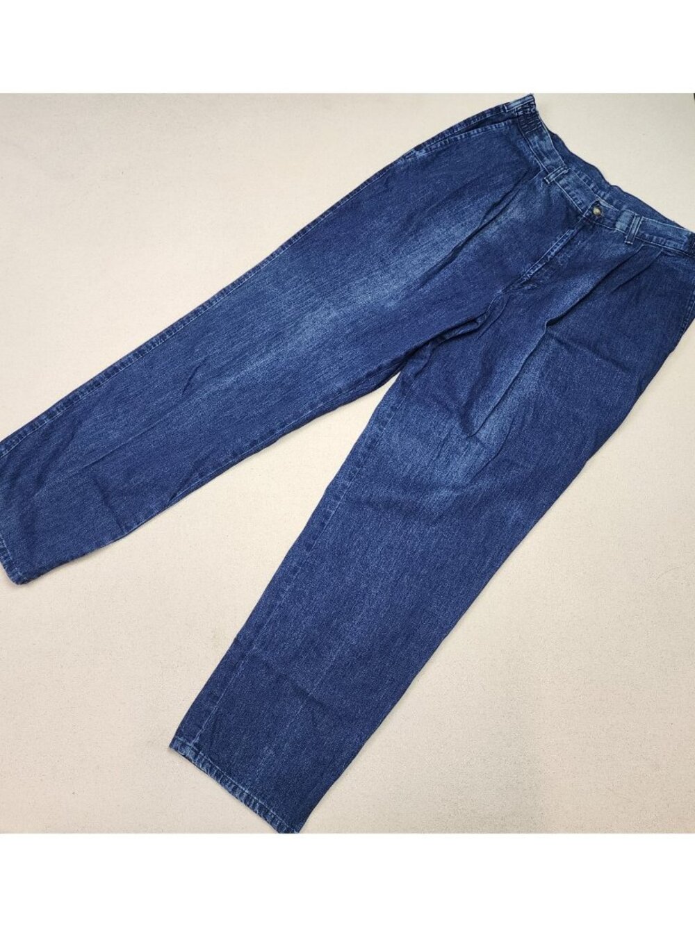 Savane Men's Pleated Stretchy Relaxed Fit Straight Leg Blue Jeans VTG Sz 32/32